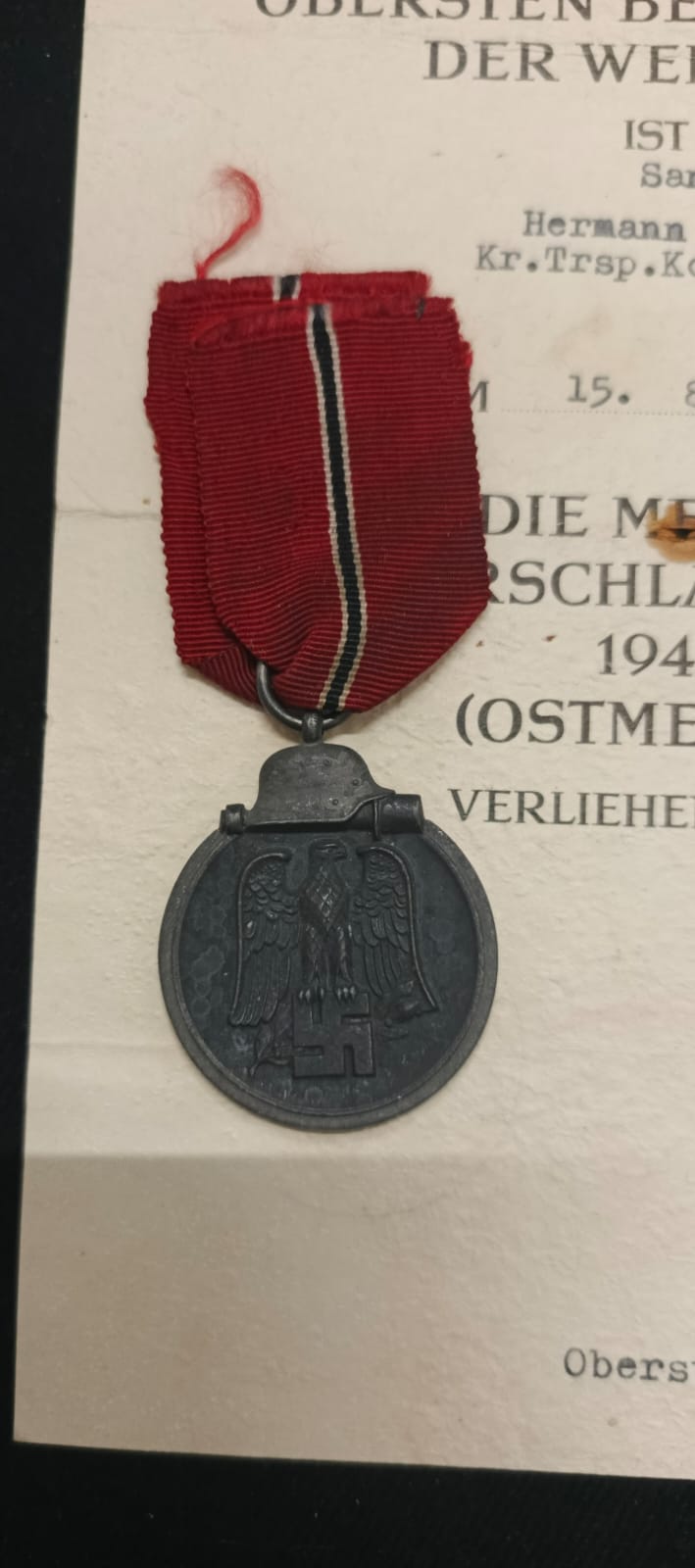 Medaille für den Einsatz an der Ostfront mit Auszeichnung.